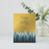 フォレストツリーズゴールデンランドスケープハッピーホリデー シーズンポストカード (スタンド正面)