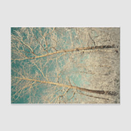 フォレストツリーズティール（緑がかった色）スカイウィンターウッドランド 薄葉紙