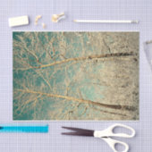 フォレストツリーズティール(緑がかった色)スカイウィンターウッドランド 薄葉紙 (クラフト)