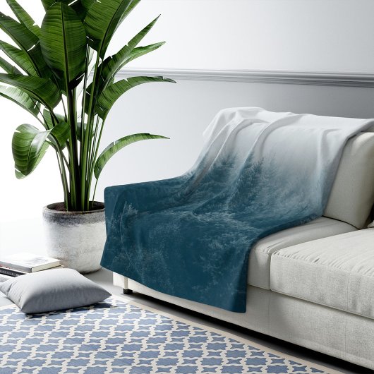 フォレストツリートップス自然プリント フリースブランケット