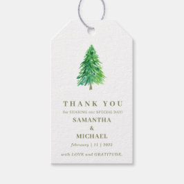 フォレストツリーフラワークラシック結婚ズThank You ギフトタグ