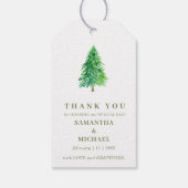 フォレストツリーフラワークラシック結婚ズThank You ギフトタグ (裏面)