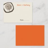 フォレストツリーリングや輪モダン秋秋ウェディングパーティー プレイスカード (正面/裏面)