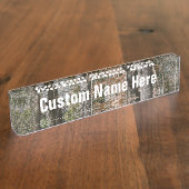 フォレストツリー迷彩柄カモフラージュ自然狩り/魚釣り デスクネームプレート (側面)