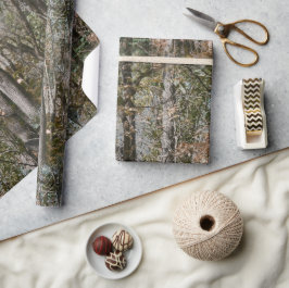 フォレストツリー迷彩柄カモフラージュ自然狩り/魚釣り ラッピングペーパー