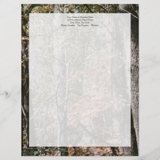 フォレストツリー迷彩柄カモフラージュ自然狩り/魚釣り レターヘッド (正面)