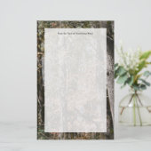 フォレストツリー迷彩柄カモフラージュ自然狩り/魚釣り 便箋 (スタンド正面)