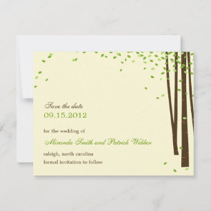 フォレストツリー・セーブ・ザ・デートのお知らせ - 緑 - セーブザデート