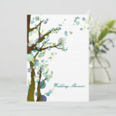 フォレストツリー ホワイト ウェディング カップル シャワー 招待状 (スタンド正面)