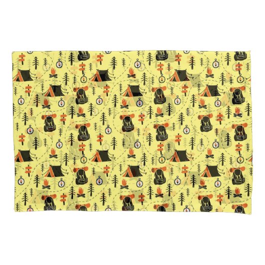 フォレストテントキャンピングハイキングトレイルベージュ 枕カバー (正面)