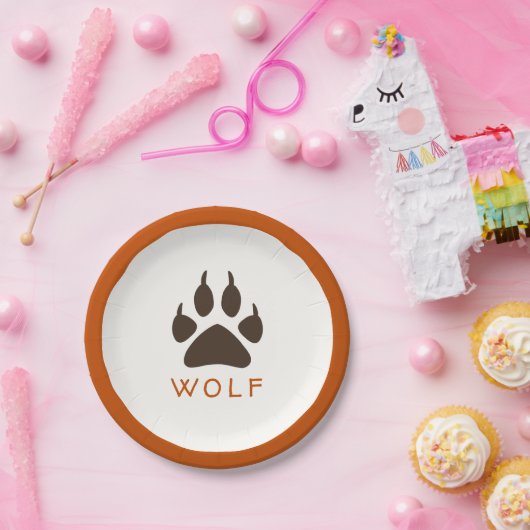 フォレストテーマバースデーパーティー紙プレート – ウルフ ペーパープレート (パーティー)