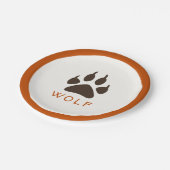 フォレストテーマバースデーパーティー紙プレート – ウルフ ペーパープレート (アングル)