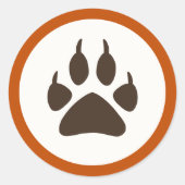 フォレストテーマ誕生日ラウンドスティッカー – ウルフ ラウンドシール (正面)