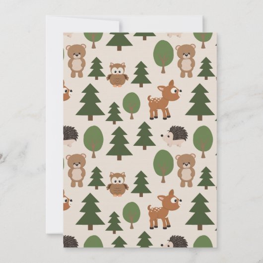 フォレストディアーガールズベビーシャワー招待状 招待状 (裏面)