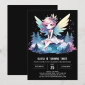 フォレストドリーミーフェアリー誕生日 招待状 (正面/裏面)