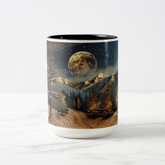 フォレストナイトスカイマググ | 満月にそびえる木 ツートーンマグカップ (中央)