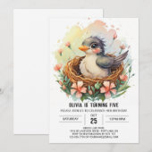 フォレストネストバード誕生日 招待状 (正面/裏面)