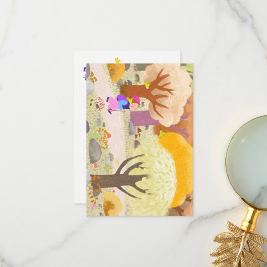 フォレストノートカードイラストレーション サンキューカード (正面/裏面インサイチュ)