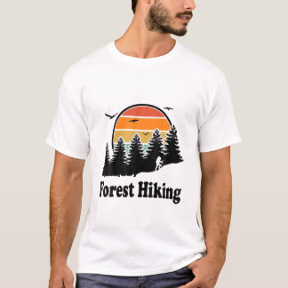 フォレストハイキング自然愛好家バックパッキング歩くH Tシャツ