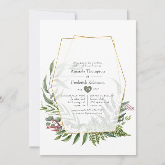 フォレストハーバリウムジオグラフィーリハーサルディナー 招待状 (正面)