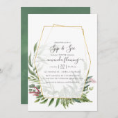 フォレストハーバリウムジオメトリックsipと参照 招待状 (正面/裏面)