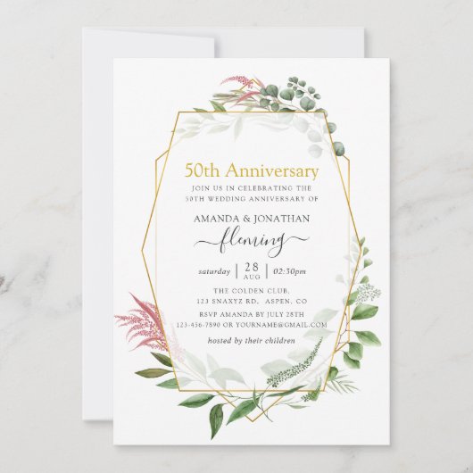 フォレストハーブジオメトリック50周年ゴールドアニバーサリー 招待状 (正面)