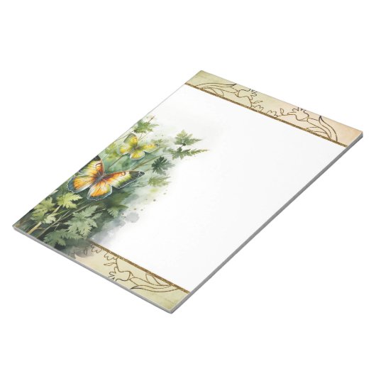 フォレストバタフライウッドランド自然をテーマにしたメモ帳 ノートパッド (アングル)