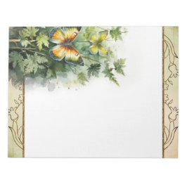 フォレストバタフライウッドランド自然をテーマにしたメモ帳 ノートパッド