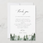 フォレストパインズウェディングレセプションテーブルサンキュー サンキューカード (正面)