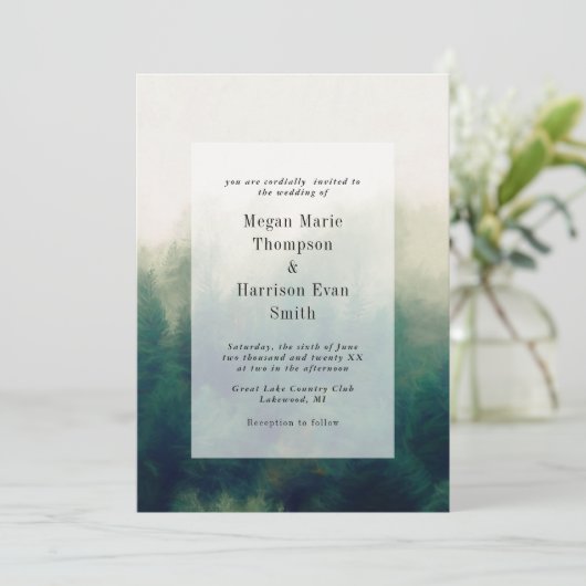 フォレストパインタリーランドスケープ結婚式招待状 招待状 (スタンド正面)