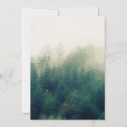 フォレストパインタリーランドスケープ結婚式招待状 招待状 (裏面)