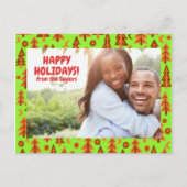 フォレストパインツリーズムーンスターカスタムズPHOTO Holiday ポストカード (正面)