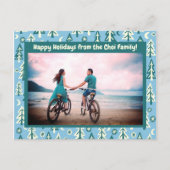 フォレストパインツリーズムーンスターカスタムズPHOTO Holiday ポストカード (正面)