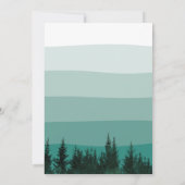 フォレストパインツリーティール（緑がかった色）ストライプベビーシャワー 招待状 (裏面)