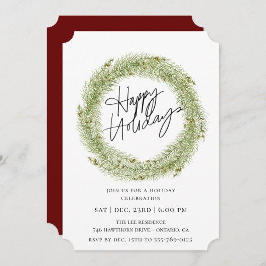 フォレストパインリースホリデーパーティー招待状 招待状 (正面/裏面)