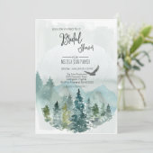 フォレストパイン疑問に思素朴ブリダルシャワーの招待 カード (スタンド正面)