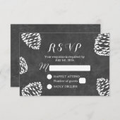 フォレストパイン素朴スコーンシャルボードウェディングRSVP 出欠カード (正面/裏面)