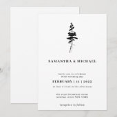 フォレストパイン ツリー インドゥー ラスティック 招待状 (正面/裏面)