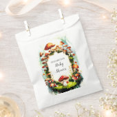 フォレストパステルマッシュルームベイビーシャワー フェイバーバッグ (クリップ留めされた状態)