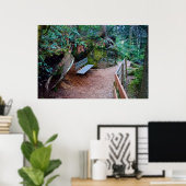 フォレストパスベンチプリント ポスター (ホームオフィス)