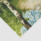 フォレストパス樺の木ツリーズブルーフラワーズデコップページ 薄葉紙 (詳細)