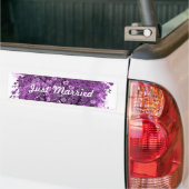 フォレストパープルハートリーフ結婚ツリーズ バンパーステッカー (トラック上)