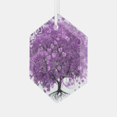 フォレストパープルハートリーフ結婚ツリー ガラスオーナメント (正面左)