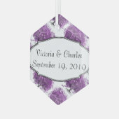 フォレストパープルハートリーフ結婚ツリー ガラスオーナメント (正面左)