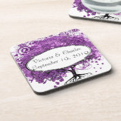 フォレストパープルハートリーフ結婚ツリー コースター (左側)