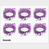 フォレストパープルハートリーフ結婚ツリー スクエアシール (シート)