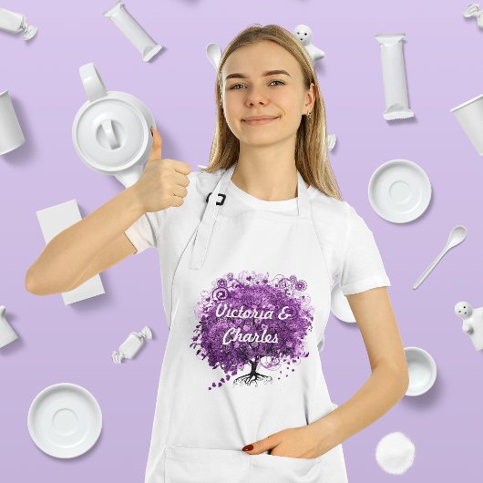 フォレストパープルハートリーフ結婚ツリー スタンダードエプロン