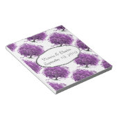 フォレストパープルハートリーフ結婚ツリー ノートパッド (アングル)