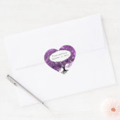 フォレストパープルハートリーフ結婚ツリー ハートシール (封筒)