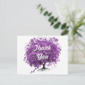 フォレストパープルハートリーフ結婚ツリー ポストカード (スタンド正面)